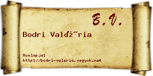 Bodri Valéria névjegykártya